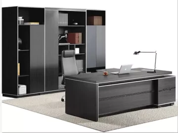 Fsd 0224# Executive desk and bookshelves
